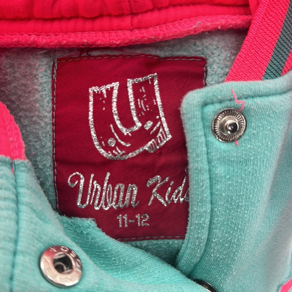 Urban Kids Letter-jacket style embroidered girls hoodie size 10 & 12 - Picture 11 of 11